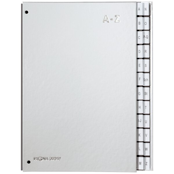 PAGNA Pultordner Color, DIN A4, A - Z, 24 F&auml;cher, silber
