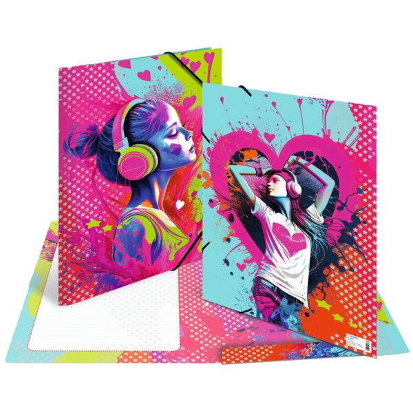 HERMA Chemise à élastique Music Girl, carton, A3