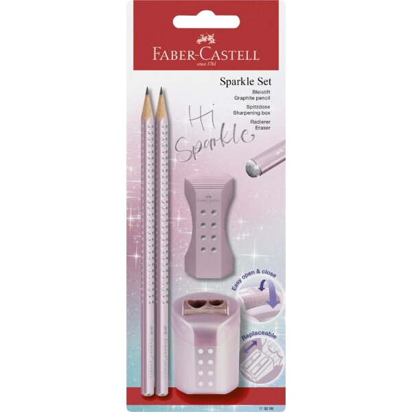 FABER-CASTELL Schreibset GRIP SPARKLE, rosé