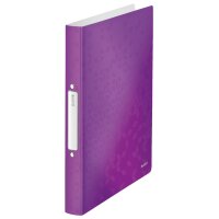 LEITZ Classeur à anneaux WOW, A4, PP, 2 anneaux, rouge