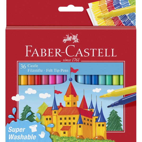 FABER-CASTELL Feutre CASTLE, étui carton de 36