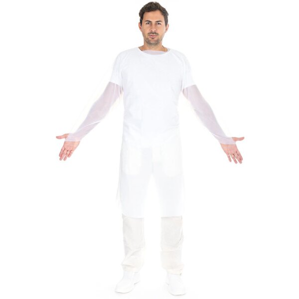 HYGOSTAR Blouse dexamen CPE avec trou pour le pouce, bleu