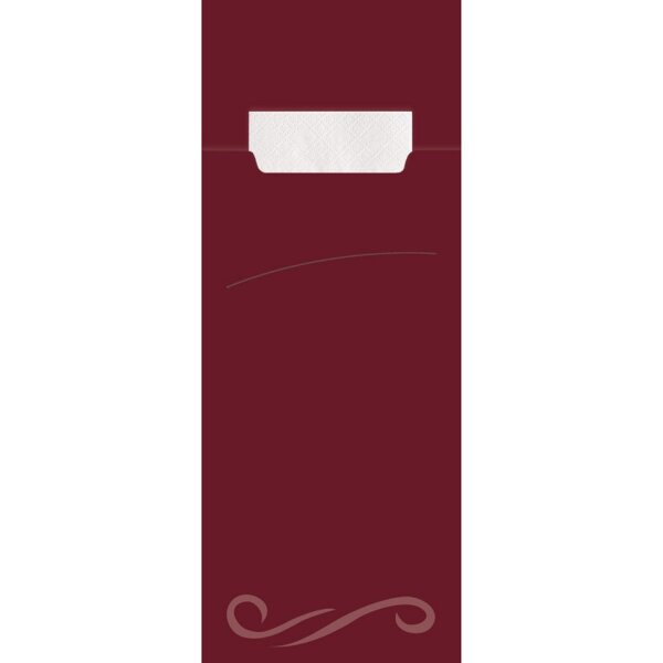 HYGOSTAR Pochette à couverts Classic, plié 1/8, blanc/gris