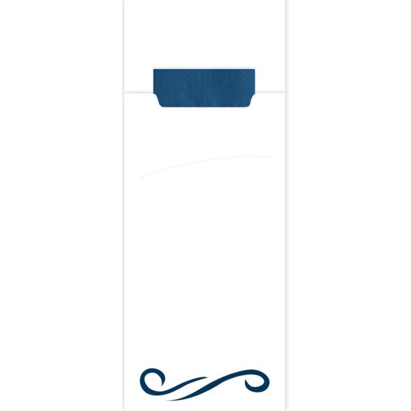 HYGOSTAR Pochette à couverts Classic, plié 1/8, blanc/gris