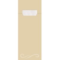 HYGOSTAR Pochette à couverts Classic, plié 1/8, blanc/gris