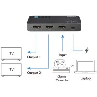 LogiLink 4K 60 Hz HDMI Splitter, 2-fach, schwarz