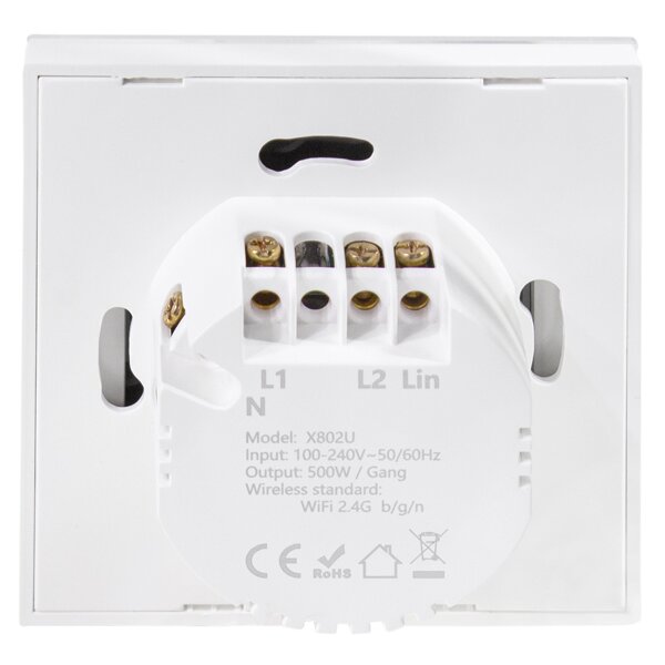 LogiLink Wi-Fi Smart Wandschalter, 2-fach, weiss