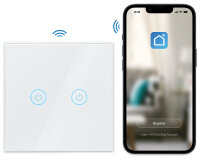 LogiLink Wi-Fi Smart Wandschalter, 2-fach, weiss