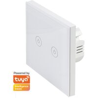 LogiLink Interrupteur mural RGB WiFi Smart, 2 boutons, blanc
