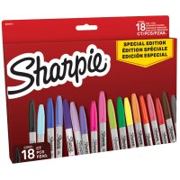 Sharpie Marqueur permanent FINE, BIG PACK de 18 Red