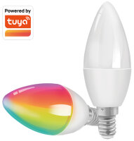 LogiLink Wi-Fi Smart LED-Lampe, Tuya kompatibel, E14, weiss