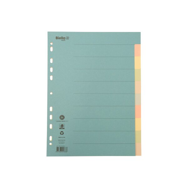 BIELLA Kartonregister A4 46141000U bunt 10-teilig