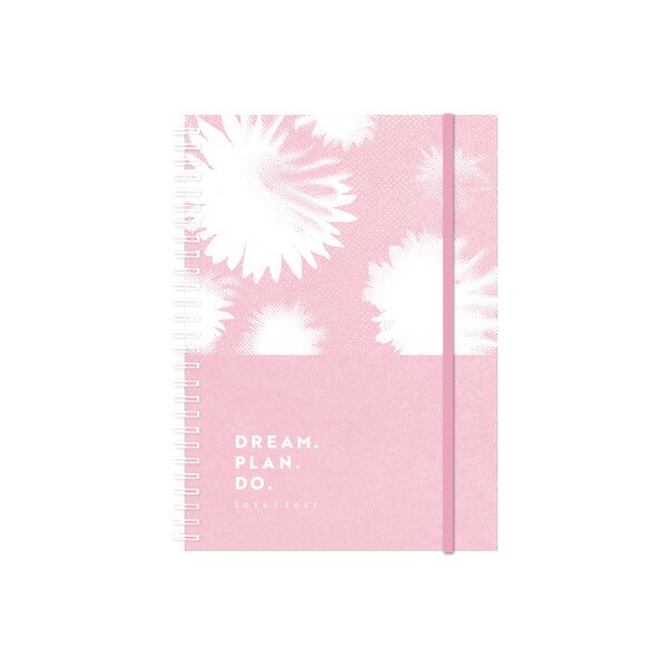 SIMPLEX Agenda scolaire Kraftpap 26/27 500413.27 1S/2P 17M Pink ML 12x16.5cm