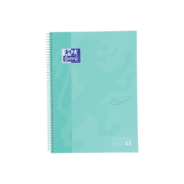 OXFORD Carnet à spirales carreaux A4+ 400117274 menthe pastel 80 feuilles