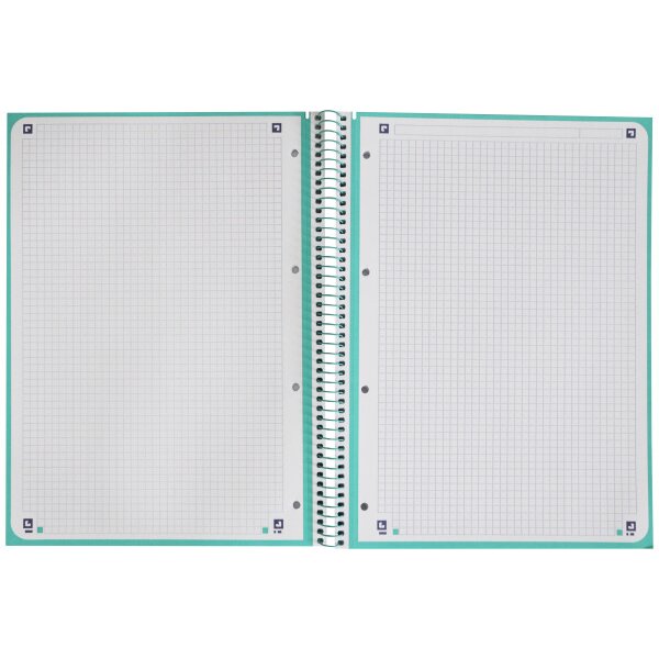OXFORD Carnet à spirales carreaux A4+ 400117274 menthe pastel 80 feuilles