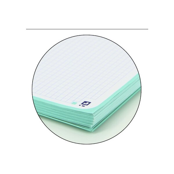 OXFORD Carnet à spirales carreaux A4+ 400117274 menthe pastel 80 feuilles