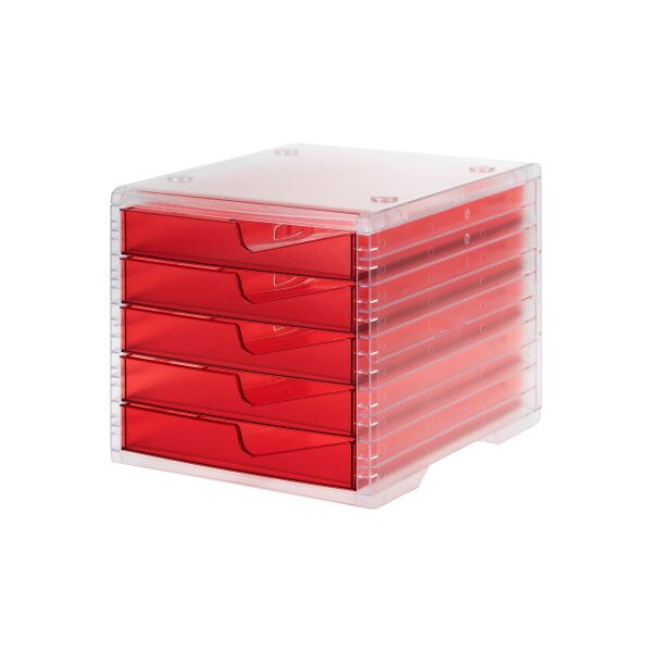 STYRO Styroswingbox light 275-8430.222 transp./cranberry 5 Schubl.