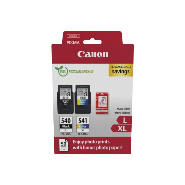 CANON Photo Value Pack L/XL CMYBK PGCL540/1 PIXMA MG2150 GP-501 50Bl.