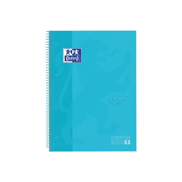 OXFORD Carnet à spirales carreaux A4+ 400107010 bleu pastelle 80 feuilles