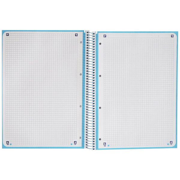 OXFORD Carnet à spirales carreaux A4+ 400107010 bleu pastelle 80 feuilles