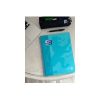 OXFORD Carnet à spirales carreaux A4+ 400107010 bleu pastelle 80 feuilles