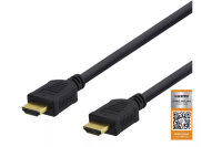 DELTACO HDMI cable Highspeed Premium HDMI-1015D w Ethernet, 4K UHD,1.5m, Bl.
