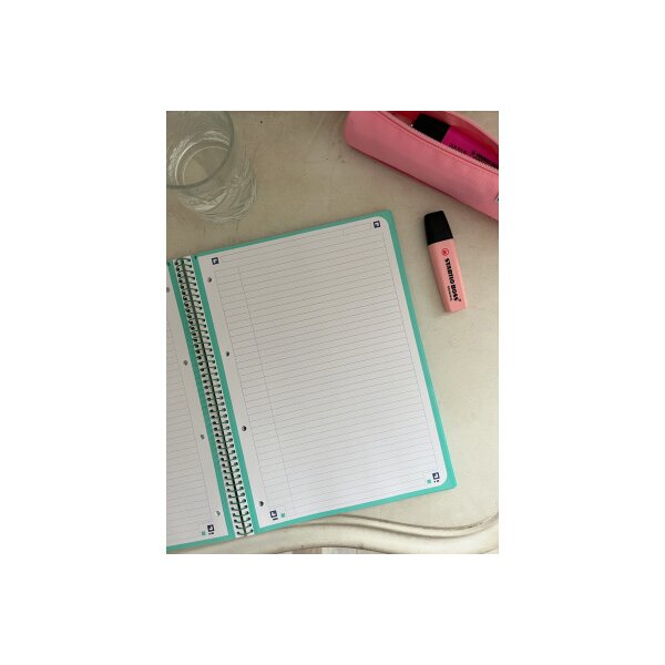 OXFORD Carnet à spirales A4+ 400138326 ligné menthe pastel 80 flls.