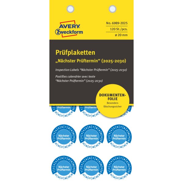 AVERY Zweckform Prüfplaketten "Nächster Prüftermin", 2026-31