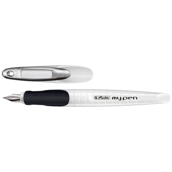 herlitz Stylo plume my.pen, largeur de plume: L, bleu/blanc