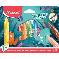 Maped Crayon cire JUNGLE fever JUMBO, étui en...