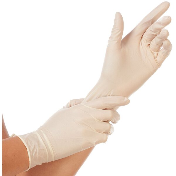 HYGOSTAR Gant en latex Sense, M, naturel, sans poudre