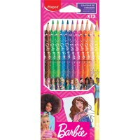 Maped Crayon de couleur Barbie, étui en carton de 12