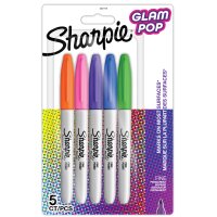 Sharpie Marqueur permanent FINE Glam Pop, blister de 5