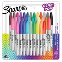 Sharpie Marqueur permanent FINE Glam Pop, blister de 5