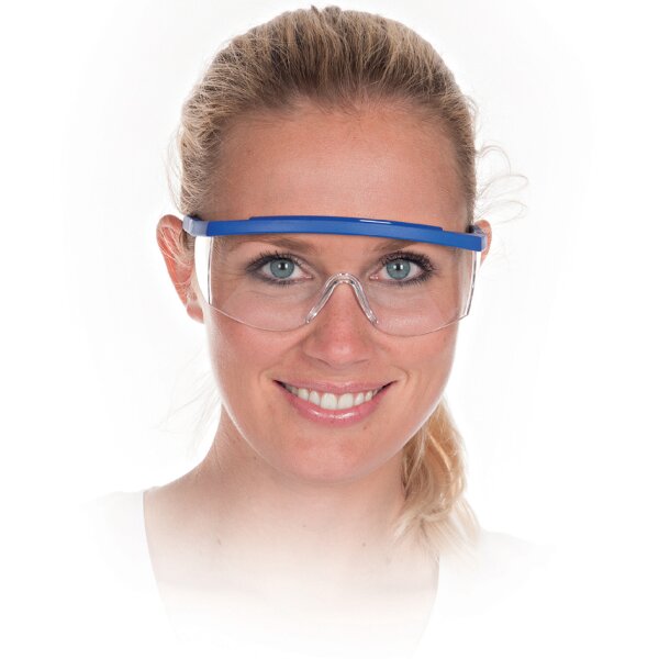 HYGOSTAR Lunettes de protection BLEU, verres transparents