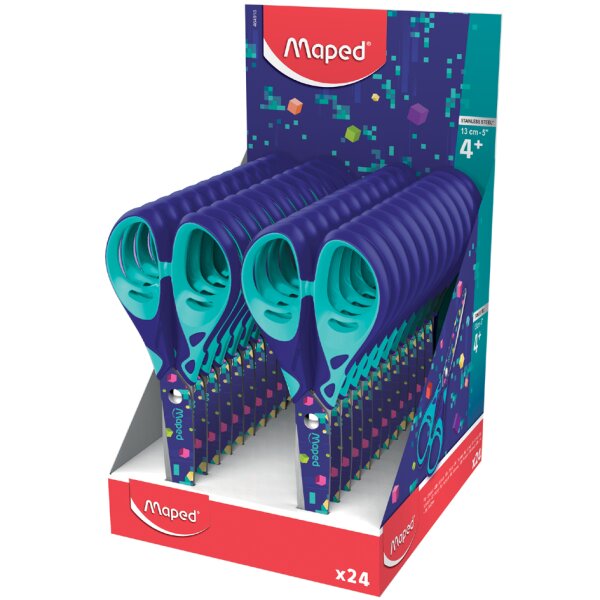 Maped Ciseaux PIXEL PARTY, rond, 130 mm, présentoir de 24