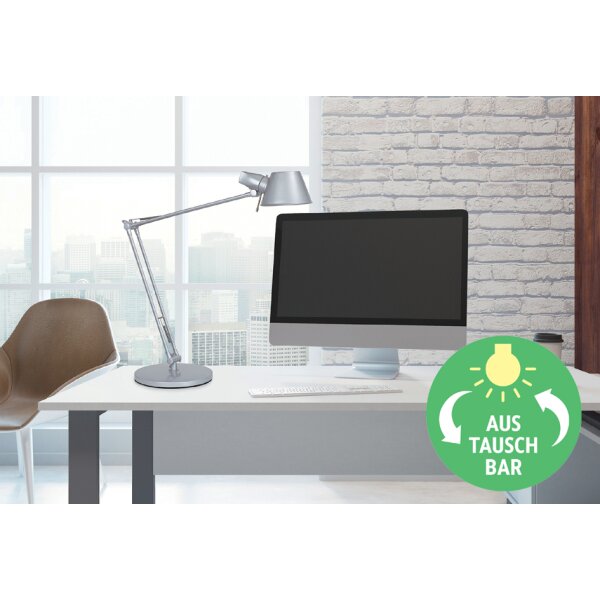 MAUL LED-Tischleuchte MAULrock, Standfuss, silber
