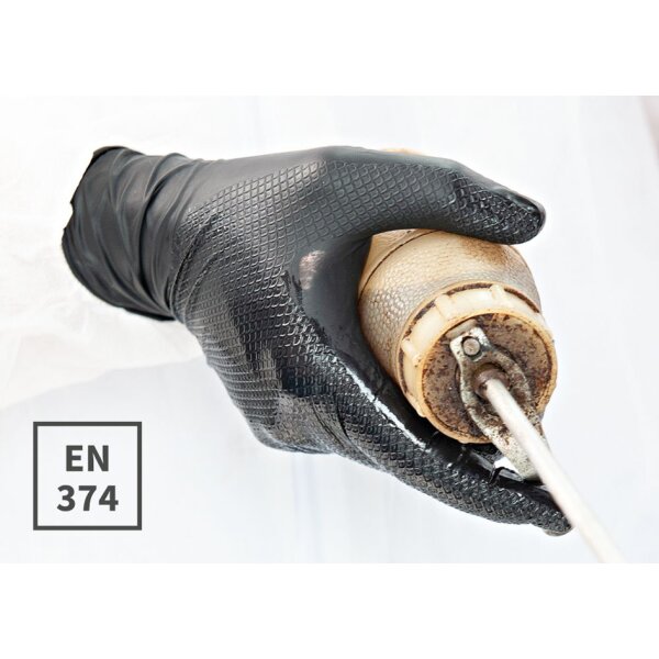HYGOSTAR Nitril-Handschuh Power Grip Long, S, schwarz