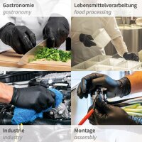 HYGOSTAR Nitril-Handschuh Power Grip Long, S, schwarz