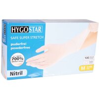 HYGOSTAR Gant en nitrile SAFE SUPER STRETCH, L, blanc