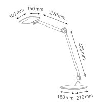 Hansa Lampe de bureau à LED E-Motion, argent