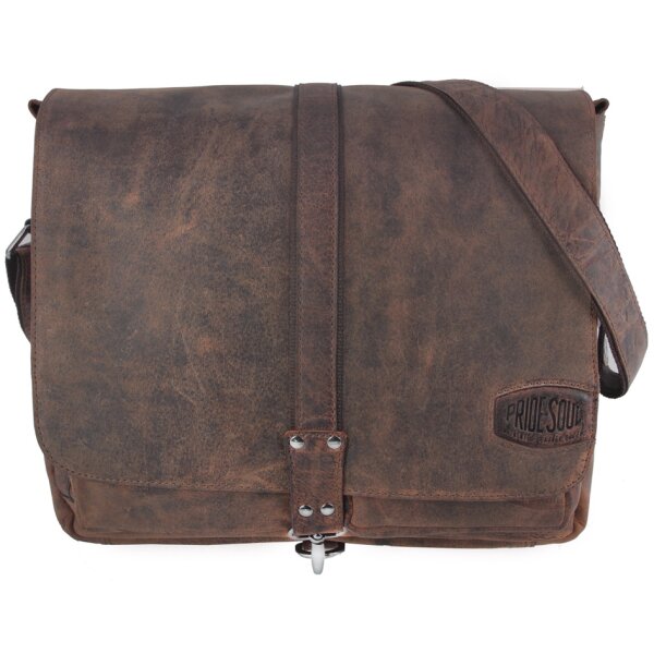 PRIDE&SOUL Sac à bandoulière MR LIAM, cuir, marron foncé