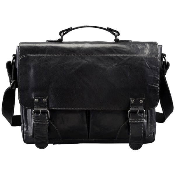PRIDE&SOUL Umhängetasche "Business BAG XL", Leder, schwarz