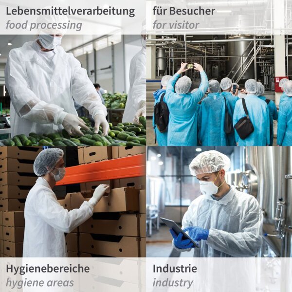 HYGONORM Blouse Light avec fermeture auto-agrippante, blanc