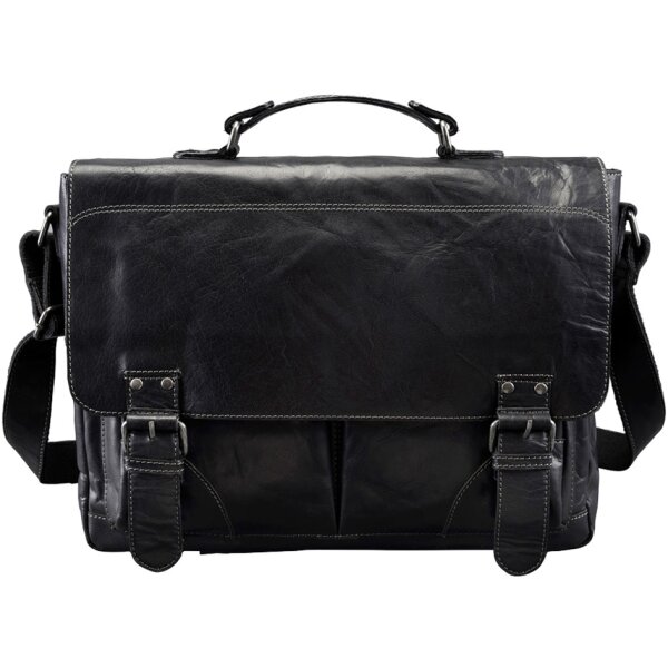 PRIDE&SOUL Umhängetasche "Business Bag L", Leder, schwarz