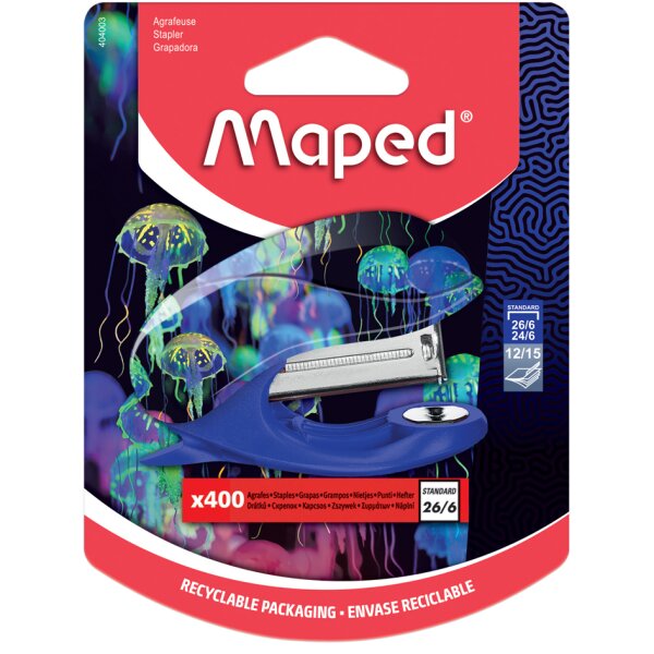 Maped Mini agrafeuse DEEPSEA PARADISE, capacité: 15 feuilles