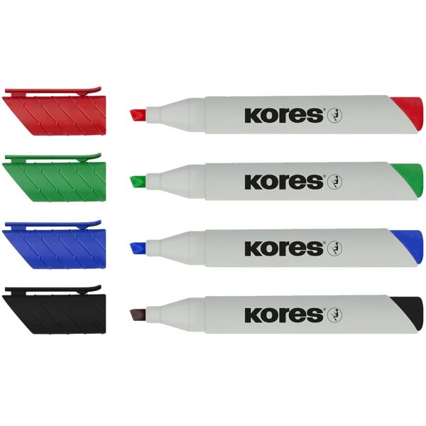Kores Marqueur de conférence ECO XW2, étui de 4
