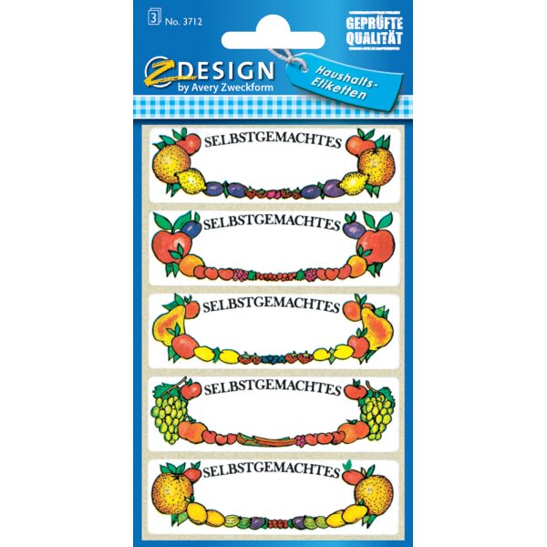 ZDesign HOME Haushalts-Etiketten "Rechteckig mit Schrift"