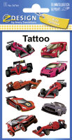 ZDesign KIDS Tatouages voitures de course, noir/rouge