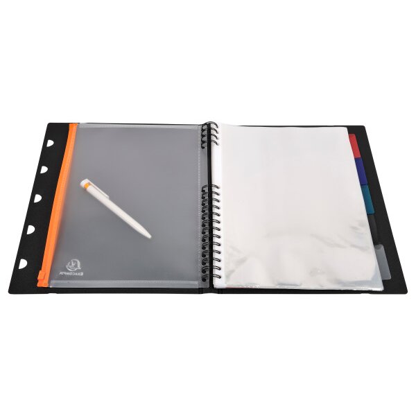 EXACOMPTA Sichtbuch Exaview A4 85434E schwarz 40 Taschen